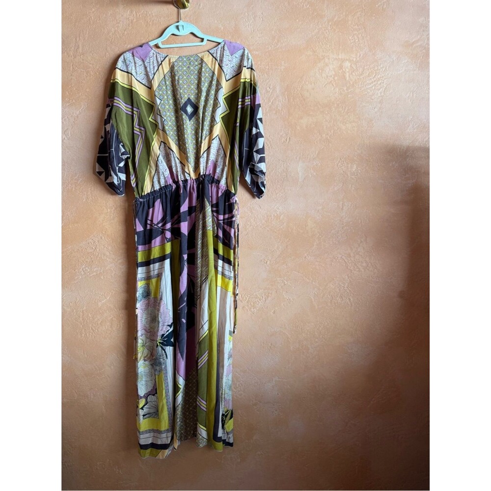 Johnny Was Echo Thalia 100% Silk Floral Maxi Dress XL Boho V-Neck - Picture 7 of 10